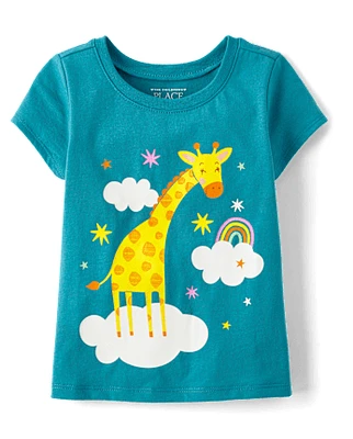 T-shirt graphique girafe pour bébé et petite fille