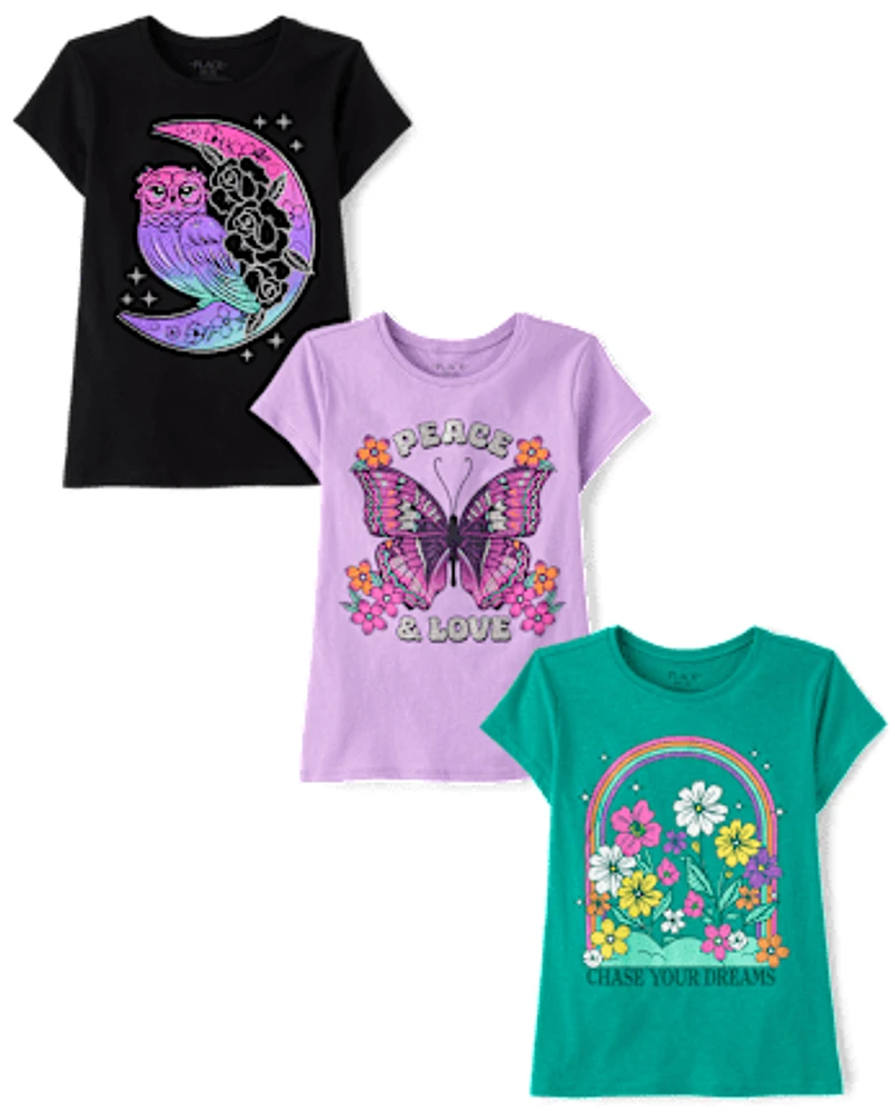 Girls Positivity Graphic Tee 3-Pack