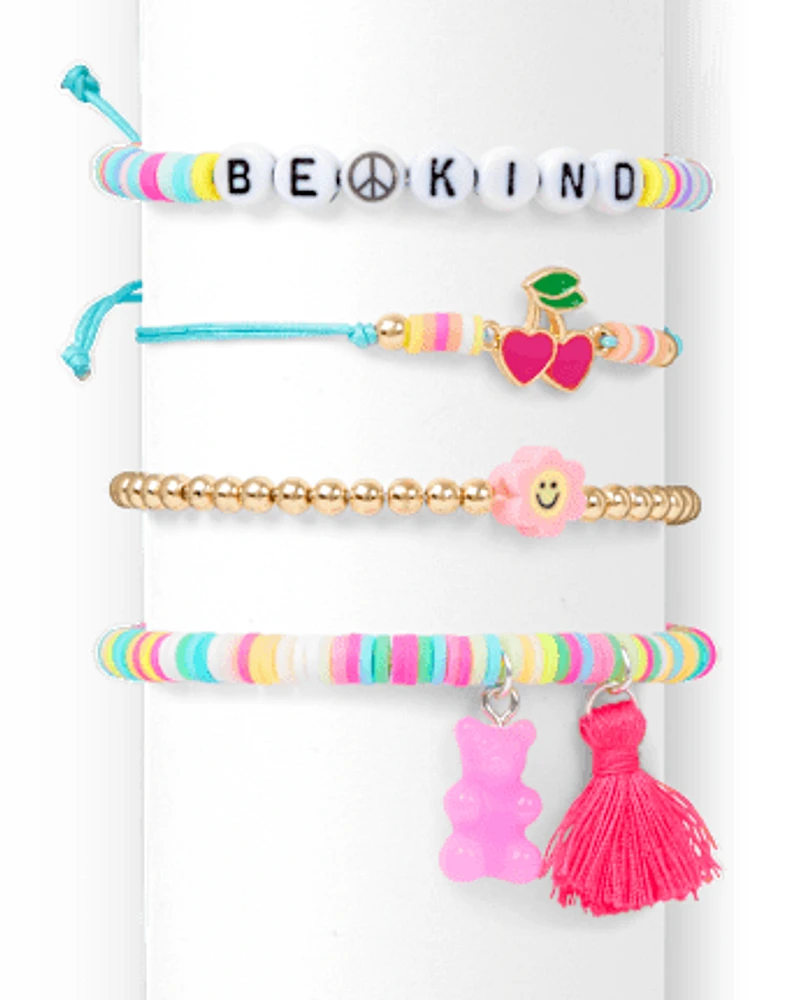 Girls Be Kind Beaded Bracelet 4-Pack