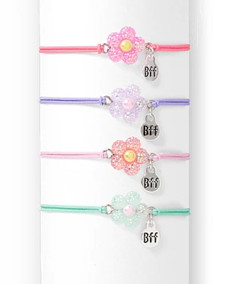 Girls Flower BFF Bracelet 4-Pack