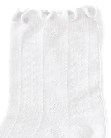 Girls Pointelle Ruffle Midi Socks