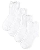 Girls Pointelle Ruffle Midi Socks