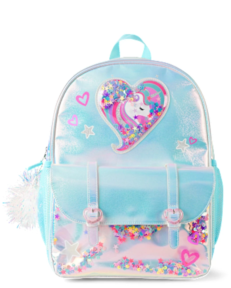 Girls Crackle Shakey Unicorn Backpack