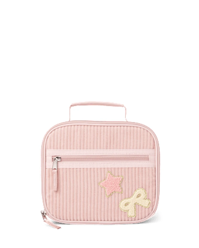 Girls Bow Corduroy Lunchbox
