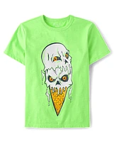 Boys Skeleton Ice Cream Cone Graphic Tee