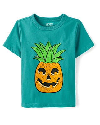 Baby And Toddler Boys Skull Pineapple Graphic Tee