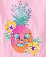 Girls Skull Pineapple Graphic Tee