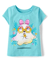 Baby And Toddler Girls Ghost Flowers Graphic Tee