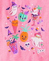 Baby And Toddler Girls Halloween Doodles Graphic Tee
