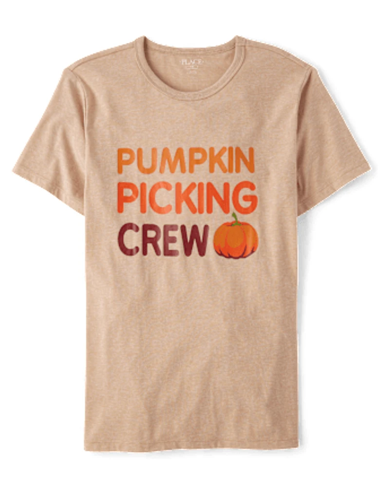 Adult Matching Family Pumpkin Picking Crew Graphic Tee