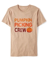 Adult Matching Family Pumpkin Picking Crew Graphic Tee