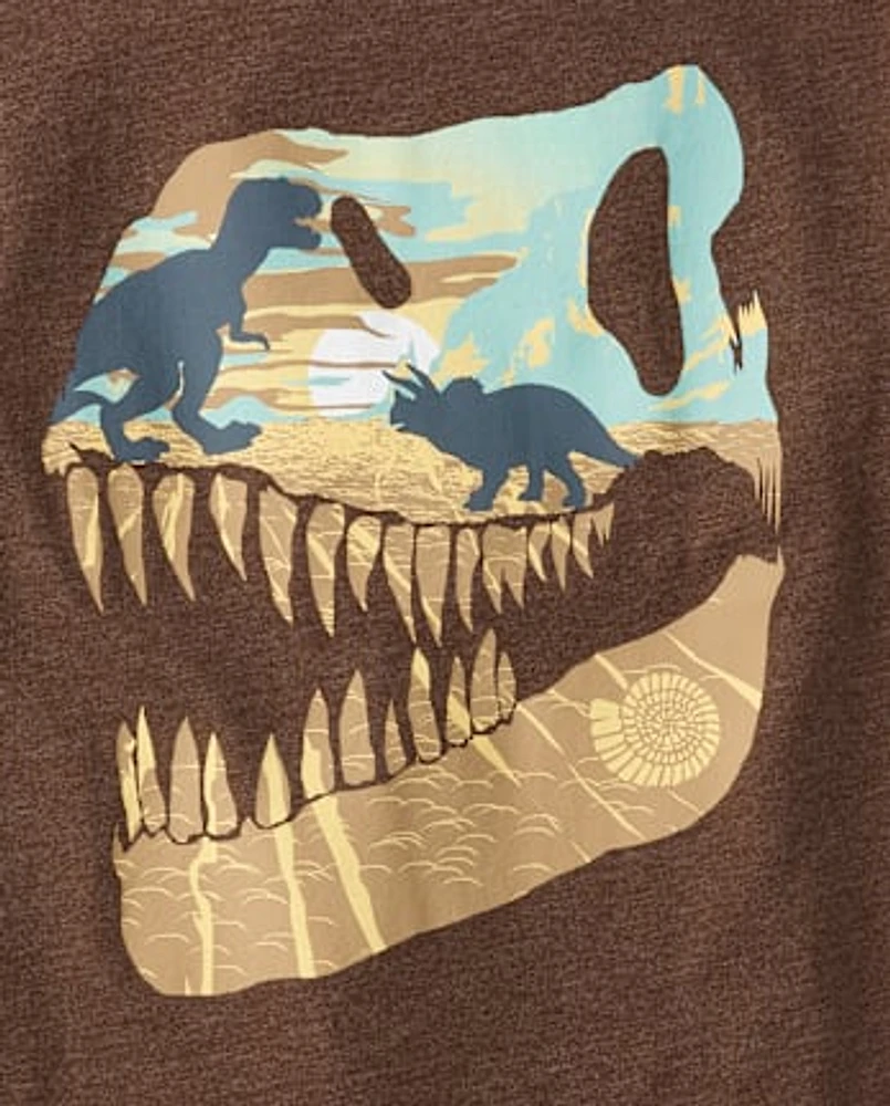 Boys Dino Skull Graphic Tee