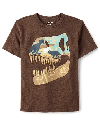 Boys Dino Skull Graphic Tee