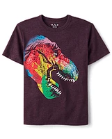Boys Rainbow Dino Graphic Tee