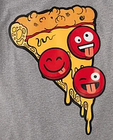 Boys Pepperoni Face Pizza Graphic Tee