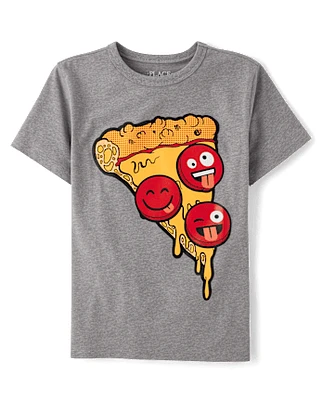 Boys Pepperoni Face Pizza Graphic Tee