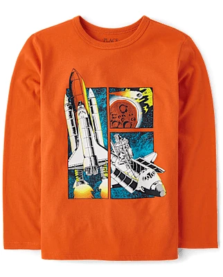 Boys Spaceship Comic Graphic Tee