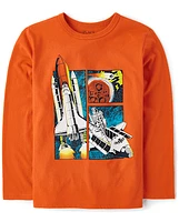 Boys Spaceship Comic Graphic Tee