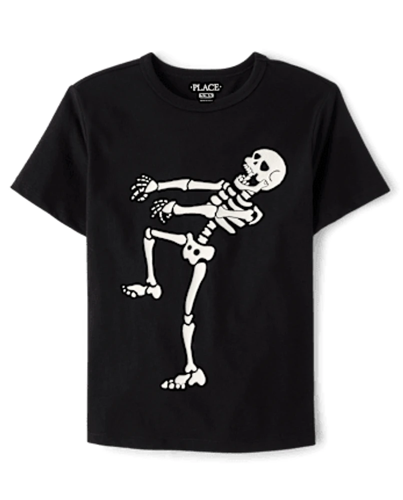 Boys Glow Skeleton Dancer Graphic Tee