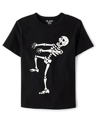 Boys Glow Skeleton Dancer Graphic Tee