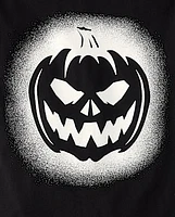 Boys Glow Pumpkin Face Graphic Tee
