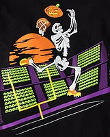Boys Skeleton Football Player Graphic Tee