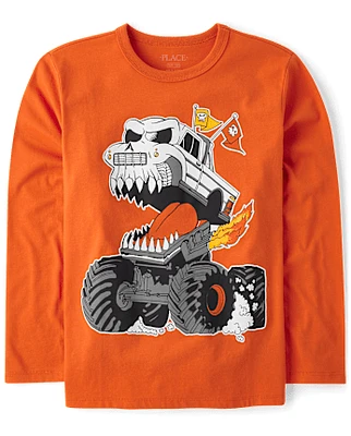Boys Halloween Monster Truck Graphic Tee