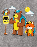 Toddler Boys Animal Bus Stop Graphic Tee
