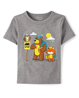 Toddler Boys Animal Bus Stop Graphic Tee