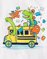 Toddler Boys Dino School Bus Graphic Tee
