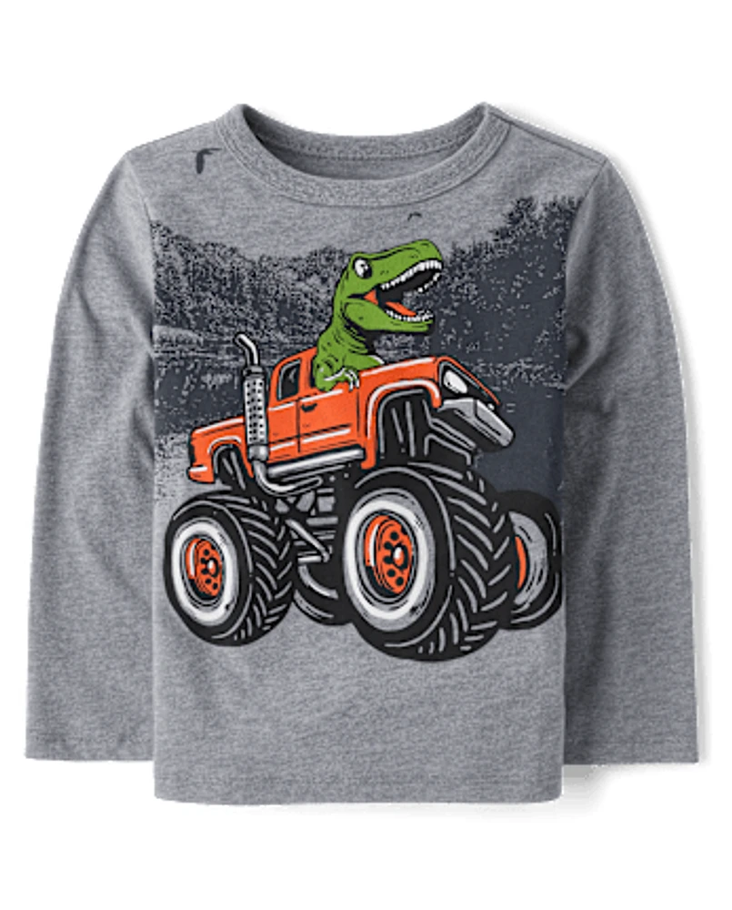 Baby And Toddler Boys Dino Truck Graphic Tee