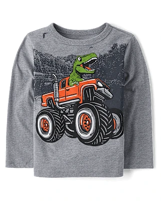 Baby And Toddler Boys Dino Truck Graphic Tee