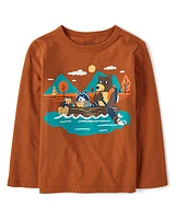 Baby And Toddler Boys Animal Boat Graphic Tee