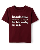 Toddler Boys Handsome Definition Graphic Tee