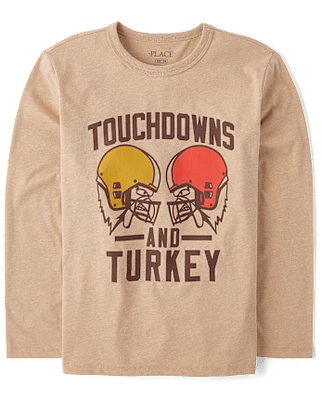 Boys Touchdowns and Turkey Graphic Tee