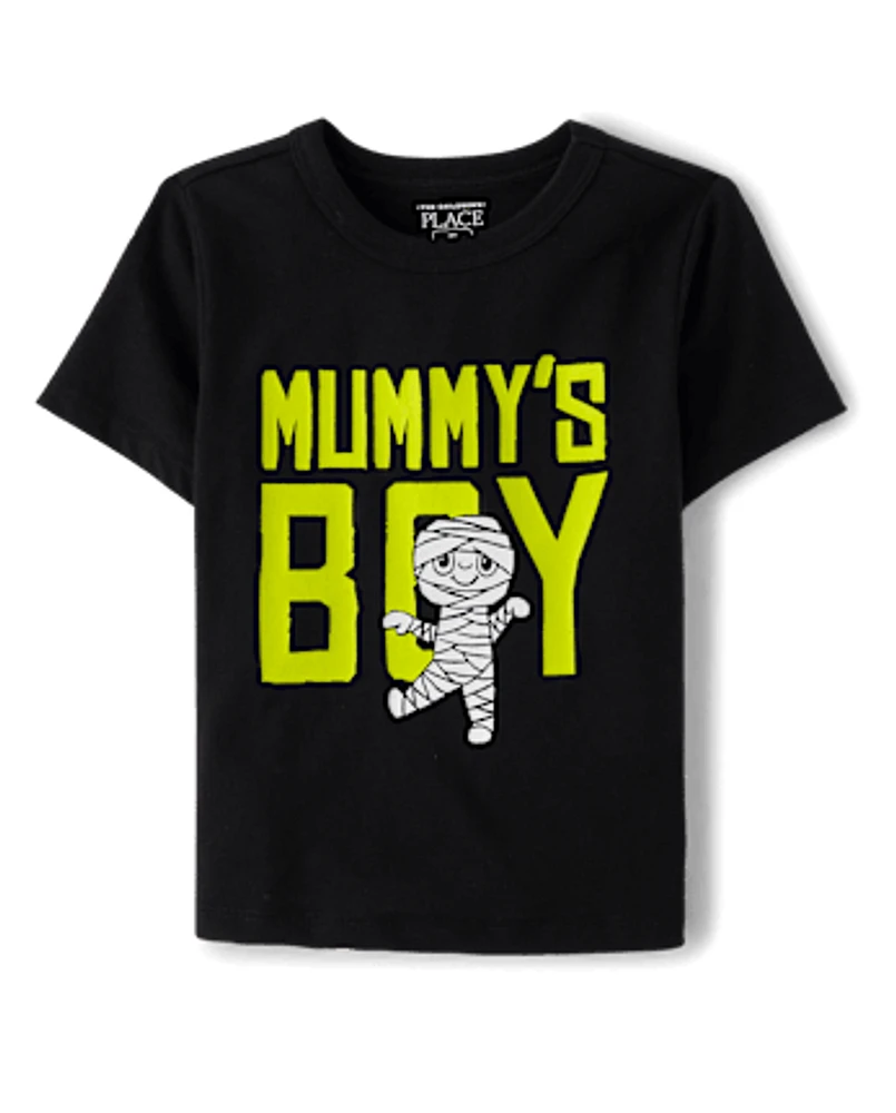 Baby And Toddler Boys Glow Mummy's Boy Graphic Tee