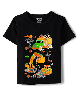 Baby And Toddler Boys Halloween Trucks Graphic Tee