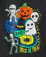 Baby And Toddler Boys Glow Halloween Doodles Graphic Tee