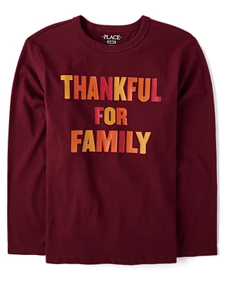 Kids Matching Family Thankful Graphic Tee