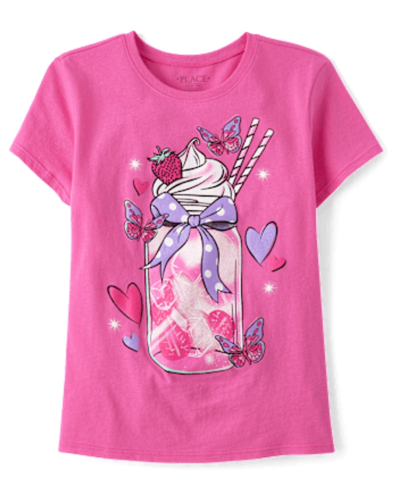 Girls Ribbon Smoothie Graphic Tee