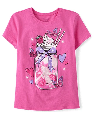 Girls Ribbon Smoothie Graphic Tee