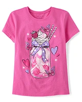 Girls Ribbon Smoothie Graphic Tee