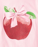 Girls Apple Bow Graphic Tee