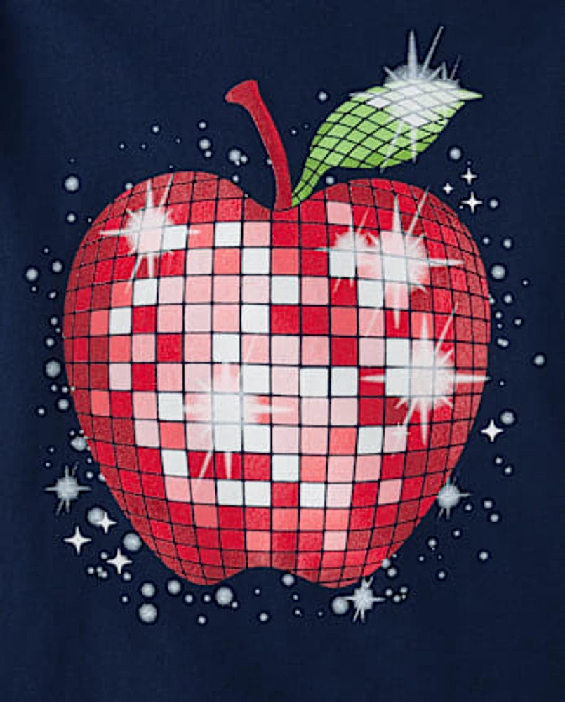 Girls Disco Apple Graphic Tee