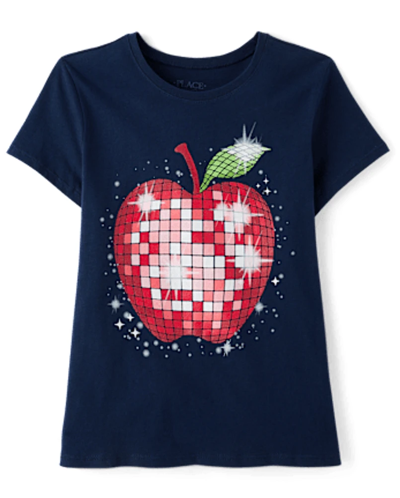 Girls Disco Apple Graphic Tee