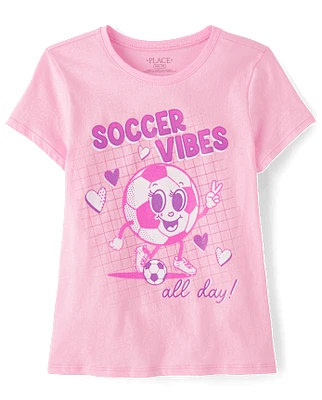 Girls Soccer Vibes Graphic Tee