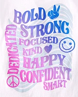 Girls Confidence Words Graphic Tee