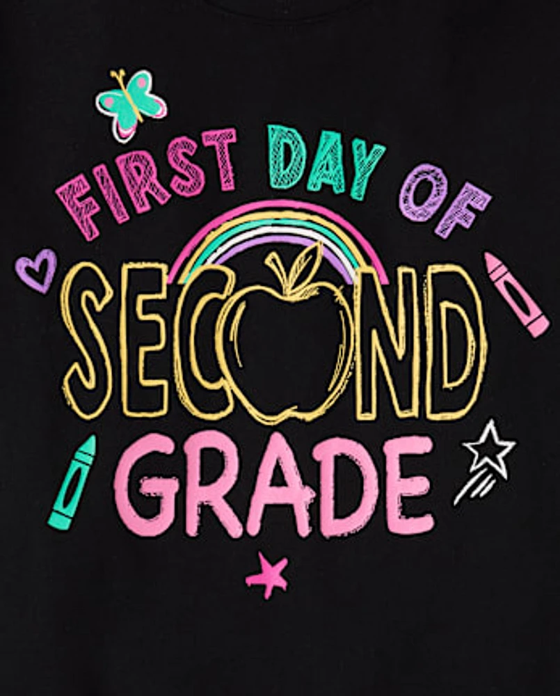 Girls First Day Second Grade Graphic Tee