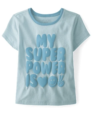 Girls My Super Power Graphic Baby Tee