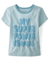 Girls My Super Power Graphic Baby Tee